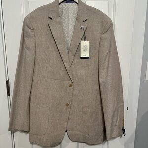 Crown & Ivy Tan Blazer, Linen, NWT, Size 44Long